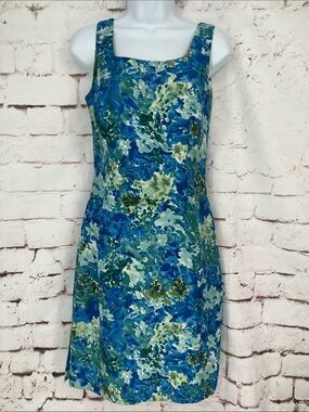✨VTG 90s✨ Barry Bricken Watercolor Floral Silk Sheath, Size 4